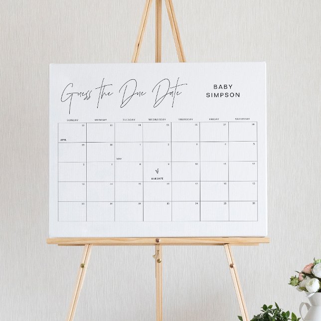 HARLOW gissar förfallodatum för babyvisningsspel 1 Poster (Skapare uppladdad)