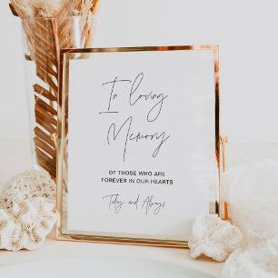 HARLOW in Loving Memory Bröllop Sign Poster