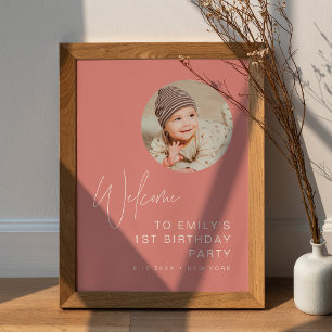 HARLOW - minimal välkomstskylt från födelsedag Poster