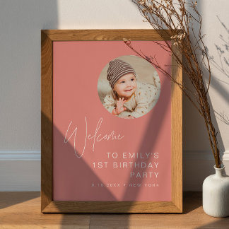 HARLOW - minimal välkomstskylt från födelsedag Poster
