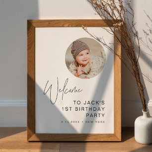 HARLOW - minimal välkomstskylt från födelsedag Poster