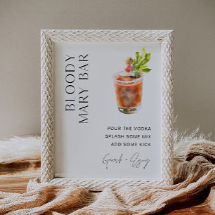 HARLOW minimalistisk Bloody Mary Pub-signal Poster