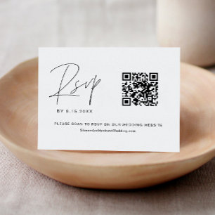 HARLOW-minimalistisk OSA av QR-koden Bröllop Kort