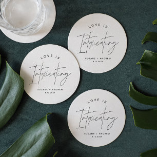 HARLOW Modern Bröllop Kärlek är ogiftigt Underlägg Papper Rund