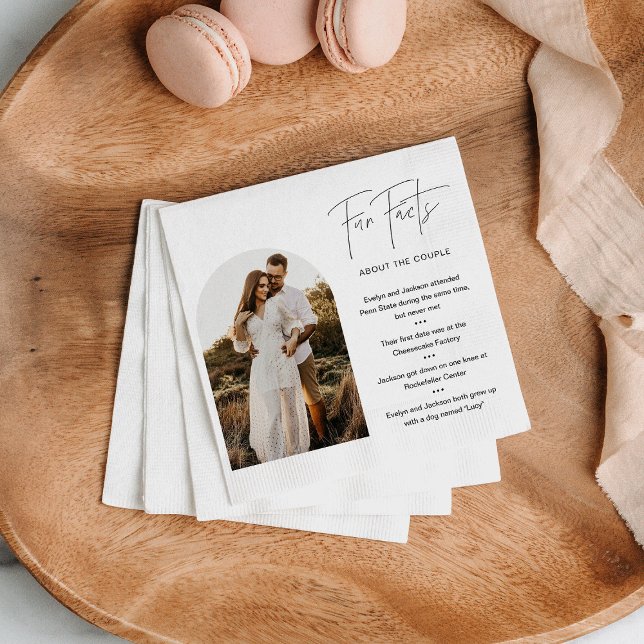 HARLOW-Roligt Facts on the Bride and Groom Photo Pappersservett (Skapare uppladdad)