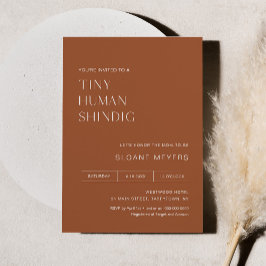 HARLOW Terracotta Baby Shower Tiny Human Shindig Inbjudningar