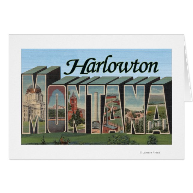 Harlowton Montana - Large Brev Scenes Hälsningskort (Framsidan Horizontal)