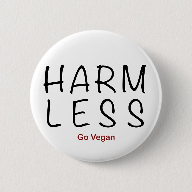 Harm Less - Go Vegan Knapp (Framsida)