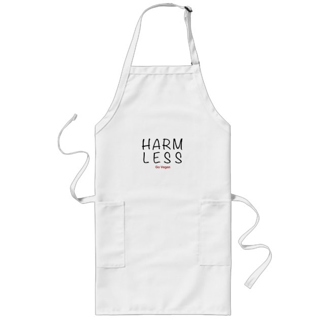 Harm Less - Go Vegan Långt Förkläde (Framsidan)