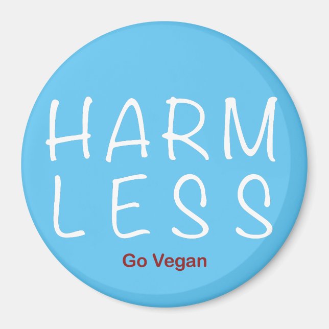 Harm Less - Go Vegan (Light Version) Magnet (Framsidan)