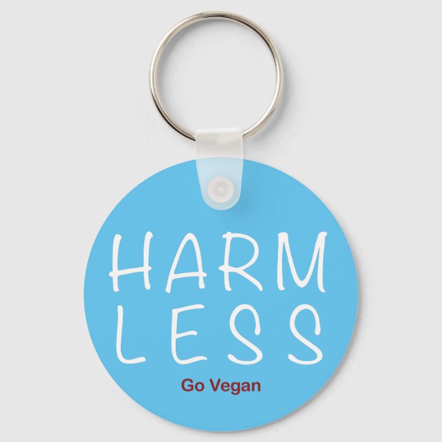 Harm Less - Go Vegan (Light Version) Nyckelring (Framsida)