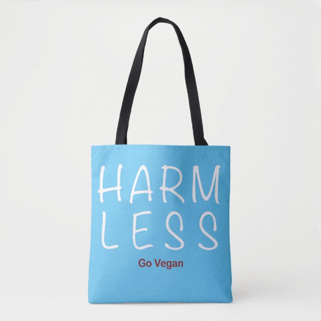 Harm Less - Go Vegan (Light Version) Tygkasse (Framsida)