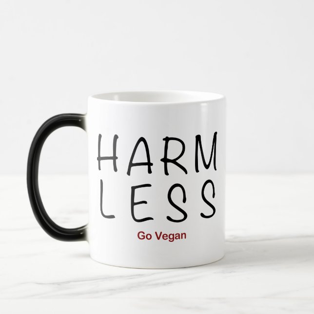 Harm Less - Go Vegan Magisk Mugg (Vänster)