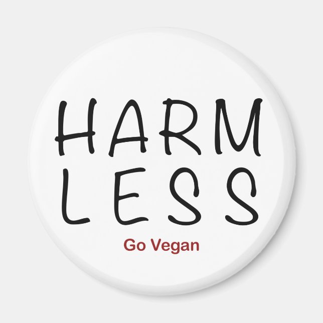 Harm Less - Go Vegan Magnet (Framsidan)