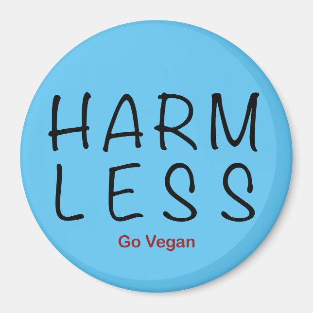 Harm Less - Go Vegan Magnet (Framsidan)