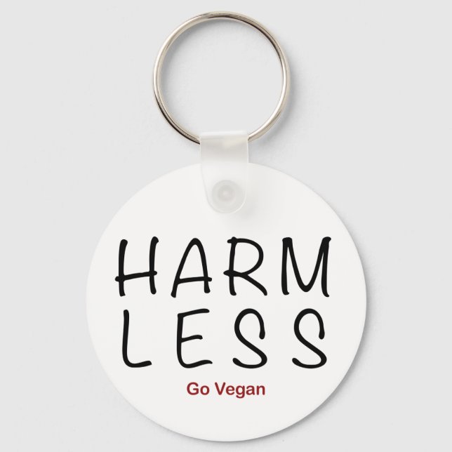 Harm Less - Go Vegan Nyckelring (Framsida)