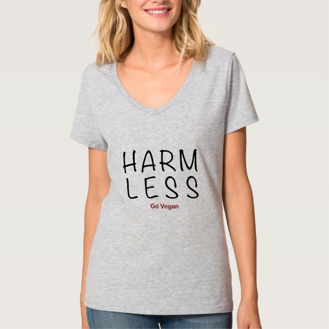 Harm Less - Go Vegan T Shirt (Framsida)