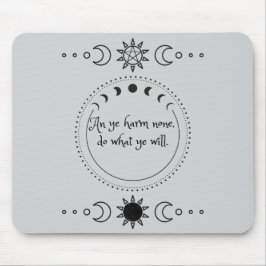 Harm None Wicca Mousepad Musmatta