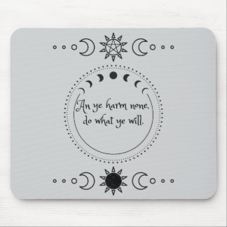 Harm None Wicca Mousepad Musmatta
