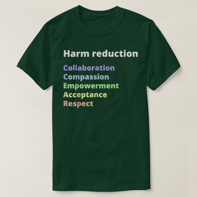 Harm Reduction Model T Shirt (Design framsida)