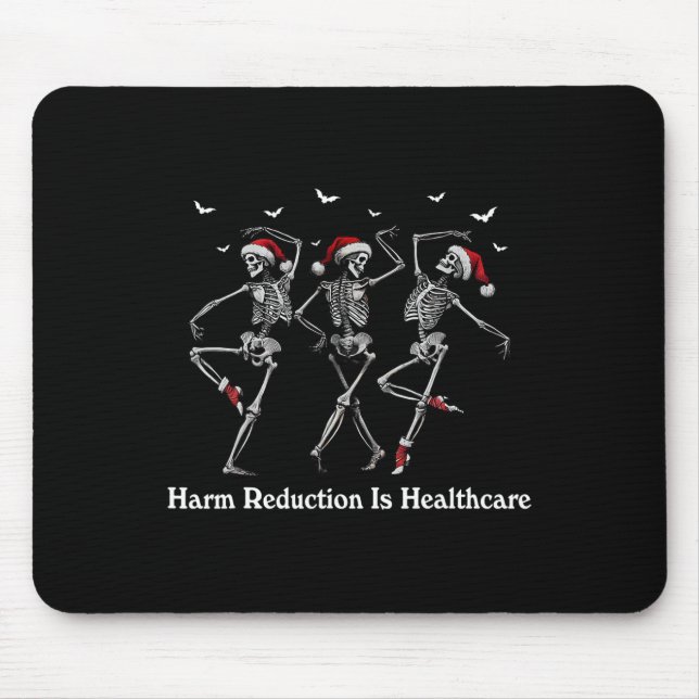 Harm Reduction Skeleton Dansar julöverdosering Musmatta (Framsidan)