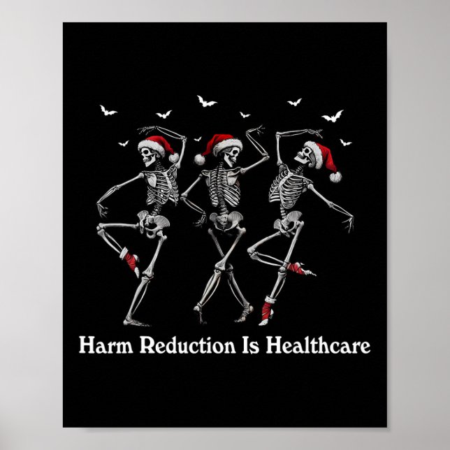 Harm Reduction Skeleton Dansar julöverdosering Poster (Framsidan)