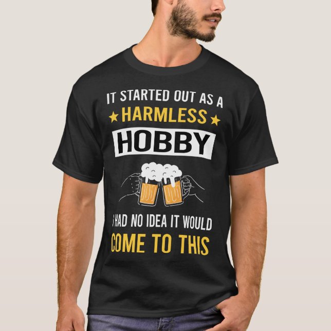 Harmless Hobby Beer Home Brew Brewer T Shirt (Framsida)