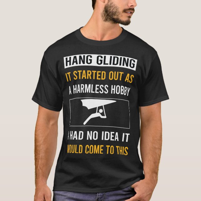 Harmless Hobby hänggliding Glider T Shirt (Framsida)