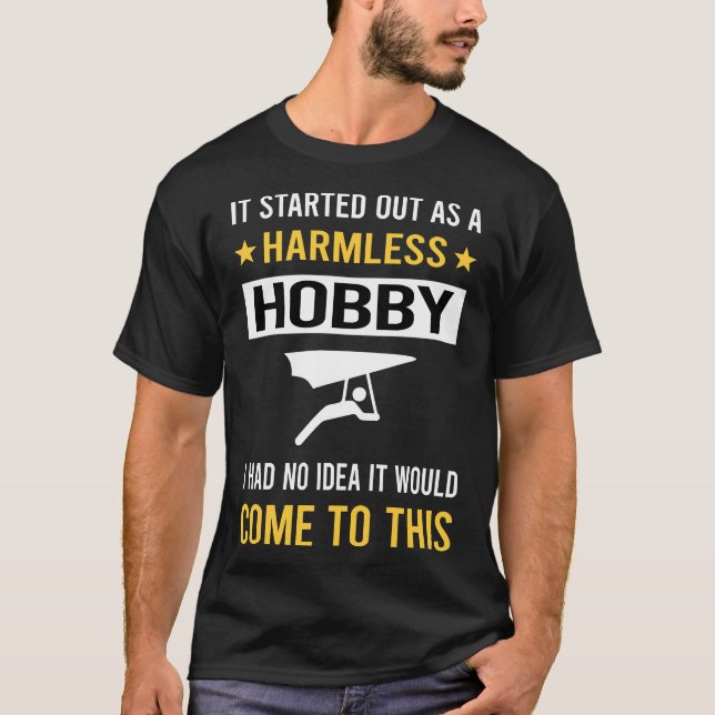 Harmless Hobby hänggliding Glider T Shirt (Framsida)