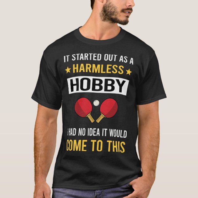 Harmless Hobby Ping Pong Bord Tennis T Shirt (Framsida)