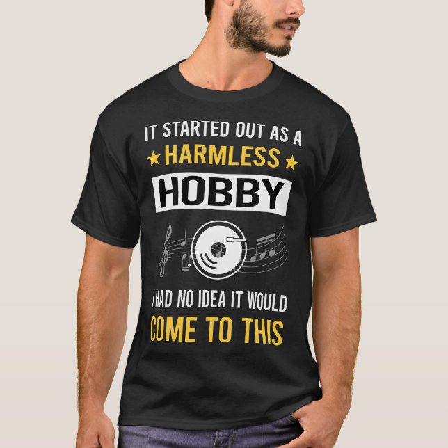 Harmless Hobby Vinyl Record Records T Shirt (Framsida)