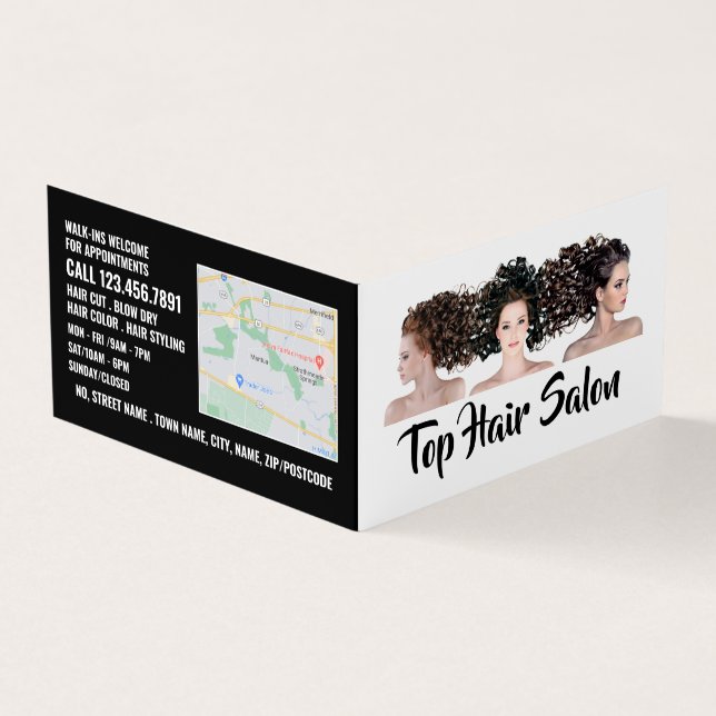 Hårmodeller, Hair Stylist, Hair Salon Loyalty Visitkort (Utsida)