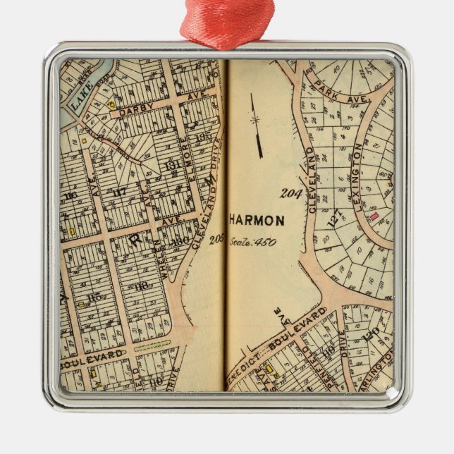 Harmon parkerar, New York 2 Julgransprydnad Metall (Framsidan)