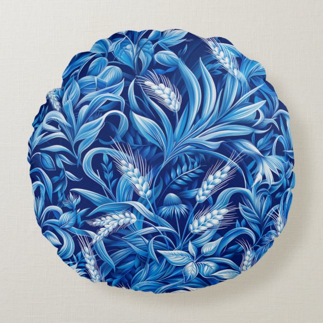 Harmoni av spannmål och växter av Grönt Rund Kudde (Framsidan)