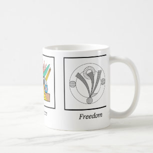 Harmoni, fred & frihet kaffemugg