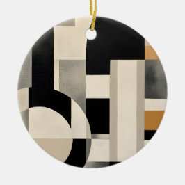 Harmoni i nyanser: Abstrakt komposition i svart oc Julgransprydnad Keramik