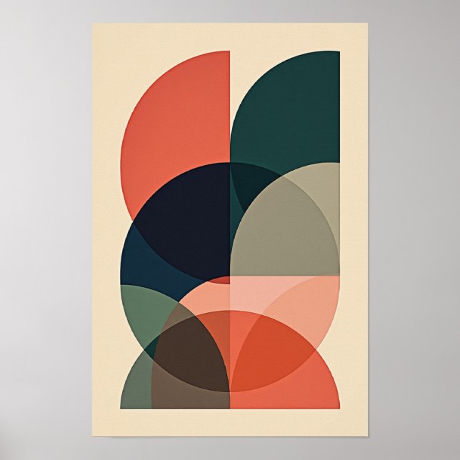 Harmoni i rörelse – Geometrisk abstrakt konstaffis Poster (Framsidan)