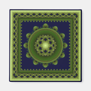 Harmonic grönt mandala magnet