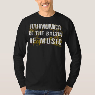 Harmonic Sizzle: Harmonica - Musical Bacon! Hej T Shirt