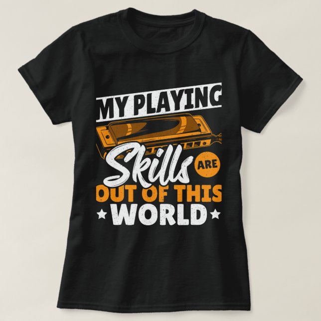 Harmonica Älskare som spelar Harmonica är smart Ha T Shirt (Design framsida)