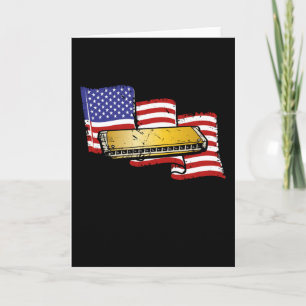 Harmonica America Flagga Kort
