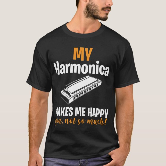 Harmonica blues musiker tur instrument t shirt (Framsida)