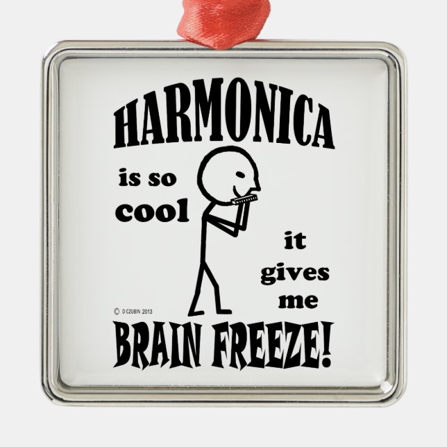 Harmonica, Brain Freeze Julgransprydnad Metall (Framsidan)