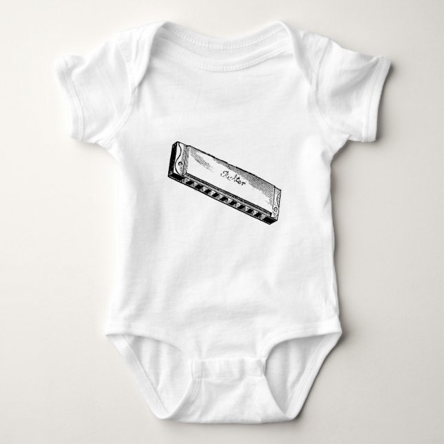 Harmonica/deppighetharpa Tee Shirt (Framsida)
