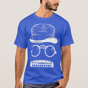 Harmonica Hat Music Instrument Blues T Shirt