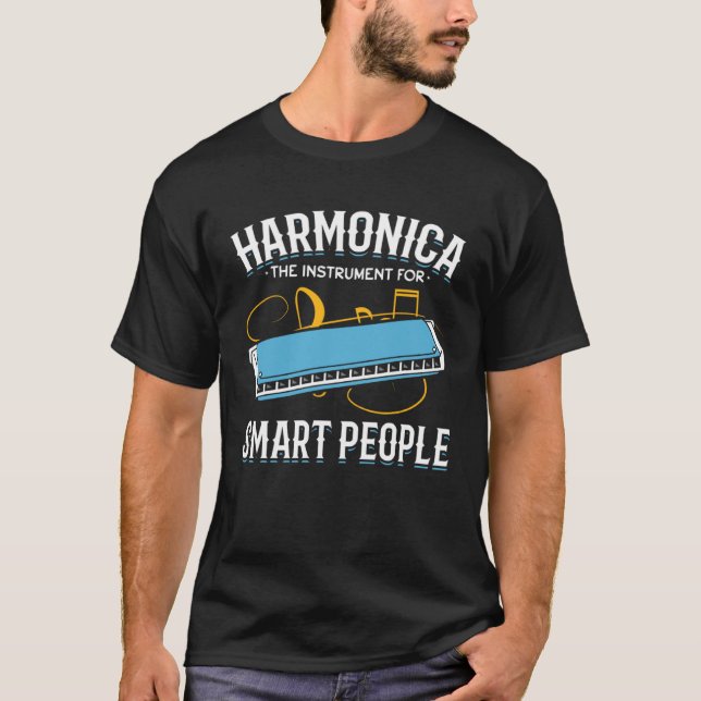 Harmonica - instrument för smarta personer t shirt (Framsida)