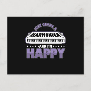 Harmonica Instrument Music Acoustic Blues Gift Vykort