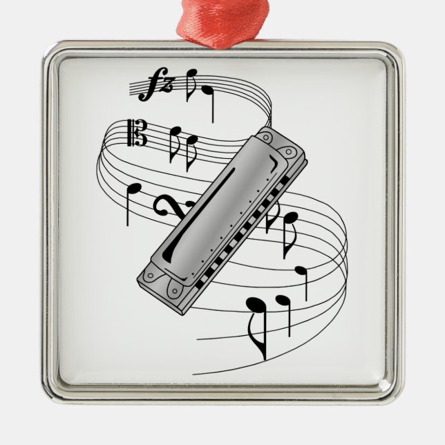Harmonica Julgransprydnad Metall (Framsidan)