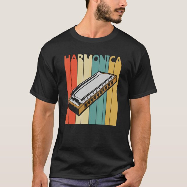 Harmonica Music Instrument T Shirt (Framsida)