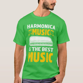 Harmonica Music Ishe Best Music Mouth Organ Kärlek T Shirt